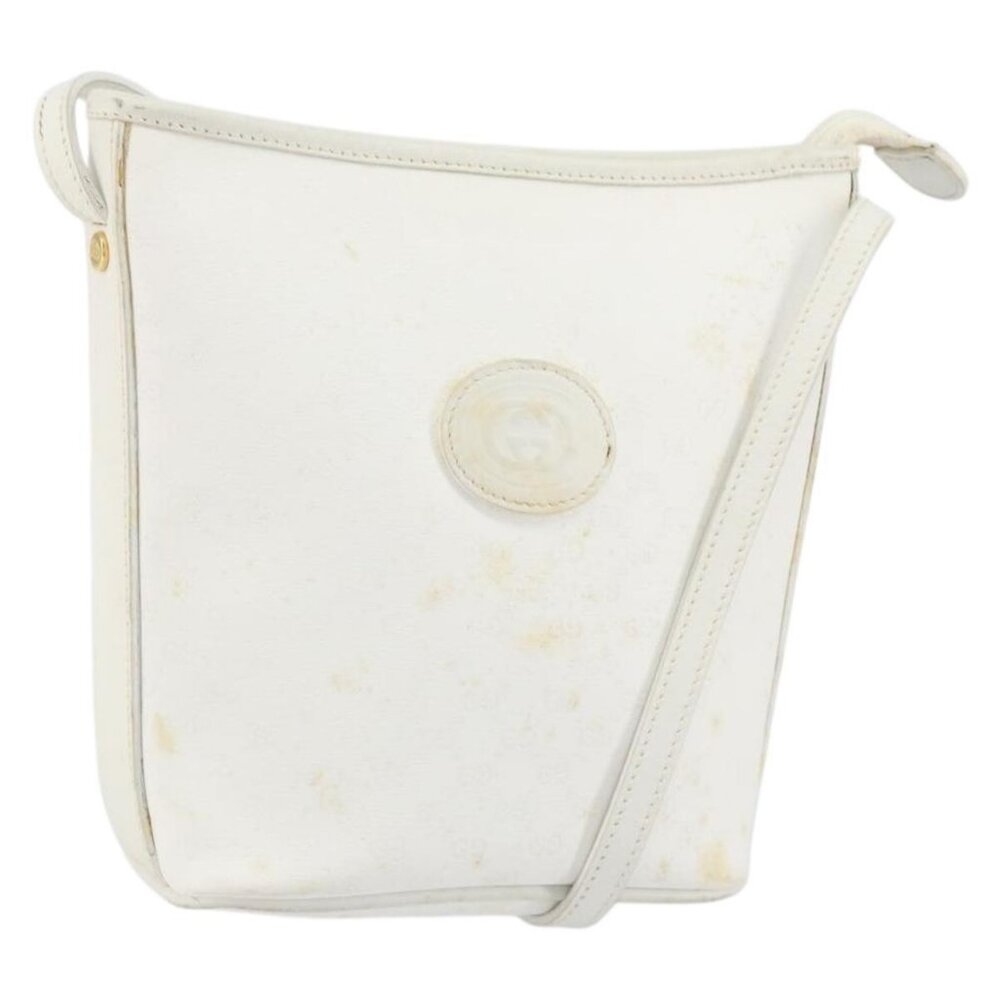 Authentic GUCCI Micro GG Supreme Shoulder Bag PVC White Gold 007 115 1095